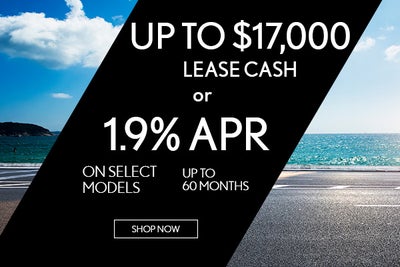 Up to $17,000 Lease Cash or 1.9% APR for 60 months on select models.